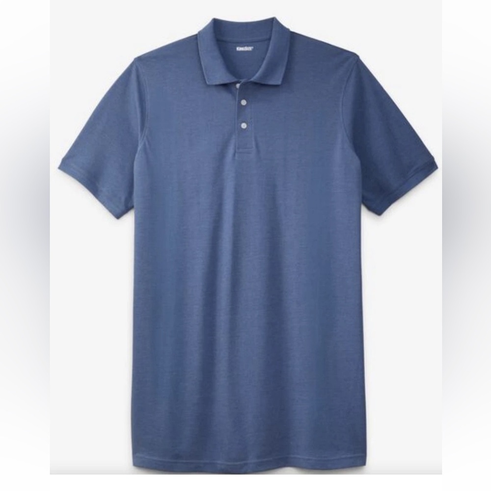 King Size Polo NWT Heather Blue  Longer-Length Piqué Polo Shirt Size 5X